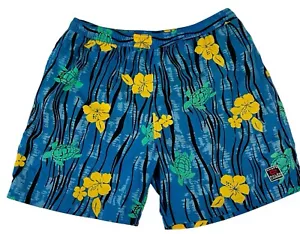Chaps Ralph Lauren Cargo Men's Swim Trunks Sz XXL Shorts Blue Green Sea Turtles - Picture 1 of 8