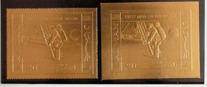 AJAMAN 1969 SPACE XF Perf+Imperf MNH** Gold Set in Numbered in Numbered Booklet - Picture 1 of 3