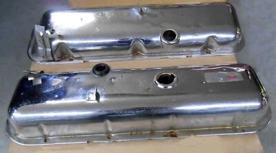 1965-1966 Chevrolet Corvette Original Pair Chrome Valve Covers - Image 1 of 4