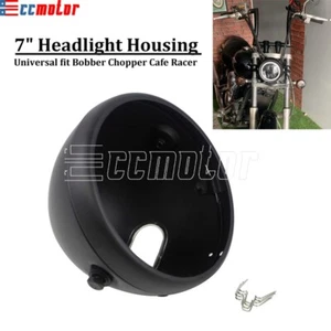 Universal 7" Round Headlight Bucket Housing Bottom Mount For Harley Touring Dyna - Picture 1 of 8