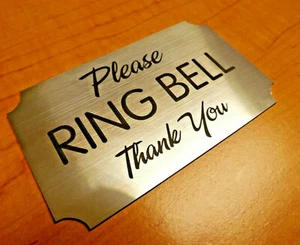 Engraved ~ Please RING BELL ~ Wall Door Sign Plate | Doorbell Home Office Plaque - Picture 1 of 26