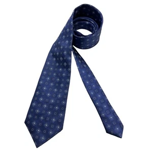 ERMENEGILDO ZEGNA Blue Geometric Silk LUXURY Tie ITALY - Picture 1 of 4