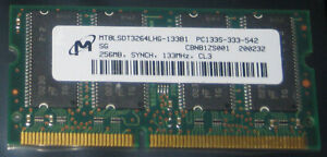 256MB MICRON EDO RAM 133MHz PC-133 SO-DIMM 144-pol. CL3 MT8LSDT3264LHG-133B1 TOP