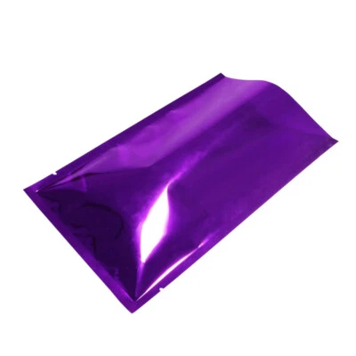 100x Gloss Violet Purple Metallic Foil Mylar Top Fill Bags 7x10cm 2.75x4in - image 1 of 3
