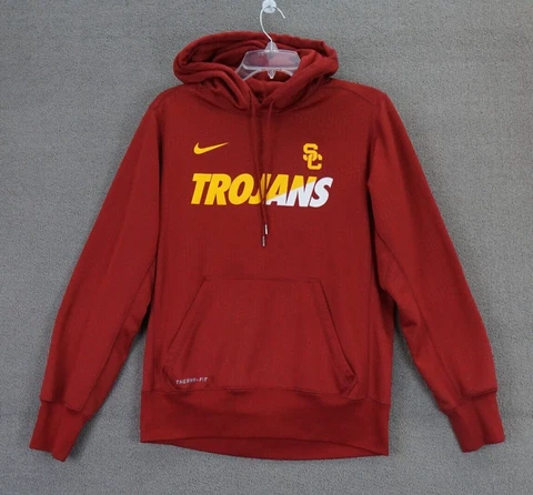 NIKE Therma-Fit USC Trojans Pullover Hoodie Sweatshirt NCAA Men's Size Small Cover