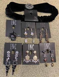 New! I.N.C. Earrings, Ring, Jeweled Hair Turban Lot W/ Tags Over $200 Retail! - Picture 1 of 3