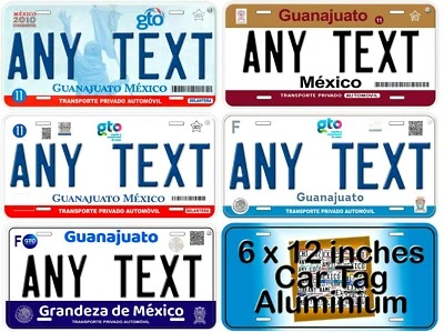 Guanajuato Personalized Car Auto Mexico License Plates Any Text - Image 1 of 4