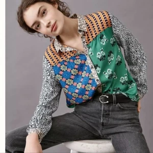 Maeve by Anthropologie The Paz Button Down Shirt size XXSP - Picture 1 of 8