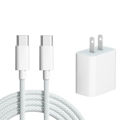 For iPhone Air 15 16 17 Samsung Type C Fast Charger Cube PD USB C to USB C Cable - Image 1 of 4
