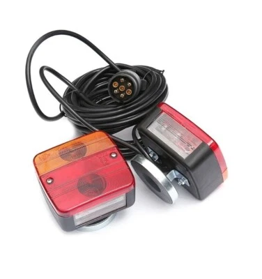 Rear Trailer Light Set Lightboard Towing Lamps Magnetic Tractor E-marked 7.5m - Image 1 of 4