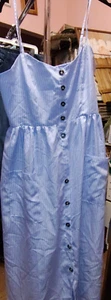 Vestido Old Navy para mujer talla grande azul chambray con botones sin mangas (N 992) - Imagen 1 de 9