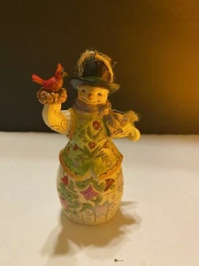 Jim Shore Snowman With Cardinal Hanging Ornament 6001512 2018 NEW no Box - Picture 1 of 11