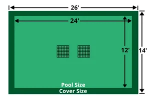 Rectangle Loop-Loc Pool Safety Cover - 12x24 Solid w/ Mesh Drain Panel - LLS1001 - Picture 1 of 5