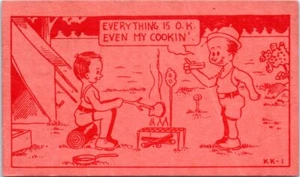 Postal de Kamp Komics Scout 1945 Camp Comics Cookin Oregonia Ohio Ohio OH - Imagen 1 de 2