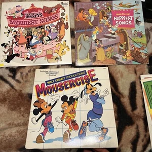 Lot of 5 Kids Walt Disney Records Favorite Songs Sing VTG World Mouse Animation - Picture 1 of 2