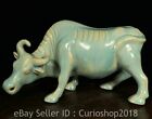 10.4&quot; Antique Song Chinese Ru Kiln Porcelain Dynasty Animal Cattle Statue