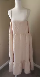 Kika Vargas for Target NWT size 2X Champagne Textured Tiered Midi Dress - Picture 1 of 5