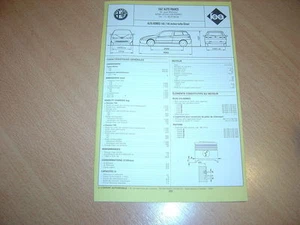 Fiche technique Regla'tech l'Expert automobile Alfa Roméo 145 & 146 Turbo Diesel - Imagen 1 de 1