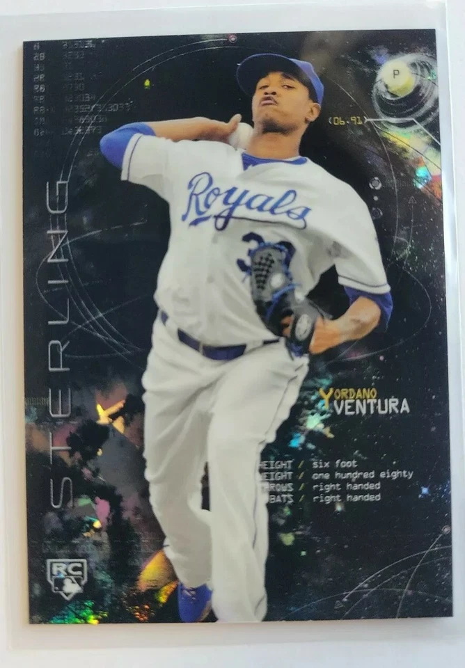 Yordano Ventura 2014 Bowman 纯银黑色原子折射器 RC #9/10 罕见新秀 — 第 1/4 张图片