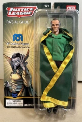 Figura de acción Mego Heroes Justice League RA'S AL GHUL 8" 26 piezas Aticulación Sin usar, en caja Foto 1 de 2