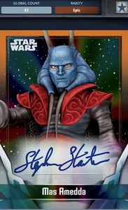 Topps Star Wars Card Trader EPIC Signature Orange Stephen Stanton as Mas Amedda