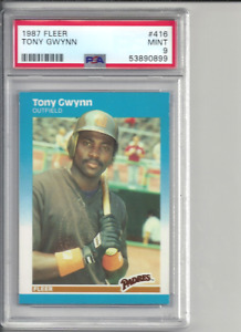 1987 Fleer Tony Gwynn #416 PSA 9 Mint Baseball Card.