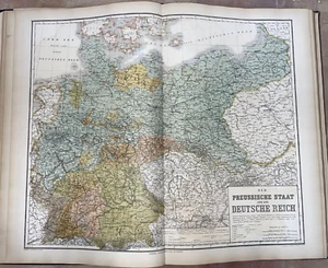 PRUSSIAN STATE OF GERMANY 1873 HEINRICH KIEPERT VERY LARGE ANTIQUE MAP - Picture 1 of 9
