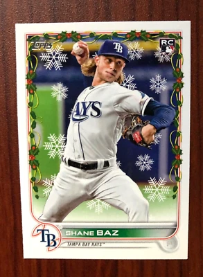 2022 Topps Holiday SHANE BAZ Rookie Card #HW41 RC Rays - Image 1 of 2