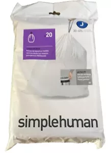 Simple Human Custom Fit Trash Can Liners Code J 20-Count 30-45 Liter NEW - Picture 1 of 1
