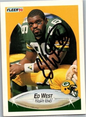 1990 -Ed West- Fleer Autograph/Signed/Auto Football Card #181 Packers - Image 1 of 2