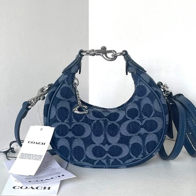Bandolera Coach Jonie Mini Firma Denim Cuero CA004 Hobo Muñequera Foto 1 de 4