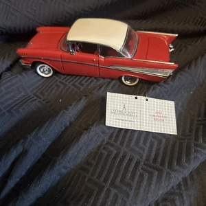 Franklin Mint 1957 Chevy Bel Air Convertible 1:43 Scale Diecast Red - Picture 1 of 4