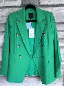 Alex Marie Linen Blend Emerald Shores Blazer Lined Size 4 &159 - Picture 1 of 6