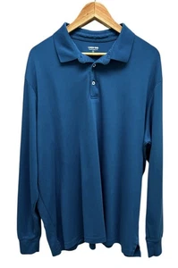 Lands’ End XXL Traditional Fit Langarm Polo Grün Blau Baumwolle - Bild 1 von 5