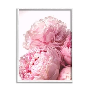 Blush Pink Peonies Florals Blooming White Framed Wall Art 11x14 Ziwei Li - Picture 1 of 8