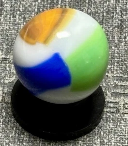 VTG  Marble King  Tri Colored Rainbow Marble .61” Small Ding See Pics - Picture 1 of 7