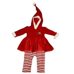 Cat & Jack Baby Girl Red Hooded Christmas Holiday  1 Pc Outfit Mrs Claus 6-9 Mos - Picture 1 of 6