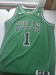 Adidas NBA Chicago Bulls Derrick Rose St. Patrick's Day Green Basketball Jersey - Picture 1 of 8