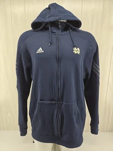 Adidas Notre Dame Jacke Hoodie Herren Gr. 2XL ClimaWarm Kordelzug Full Zip blau - Bild 1 von 10