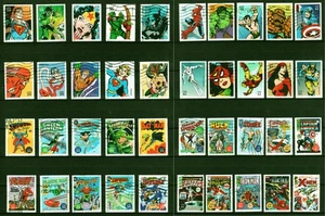 Marvel/DC Super Heroes #4084a-t + #4159a-t DOS juegos completos - 40 estampillas usadas - Imagen 1 de 1