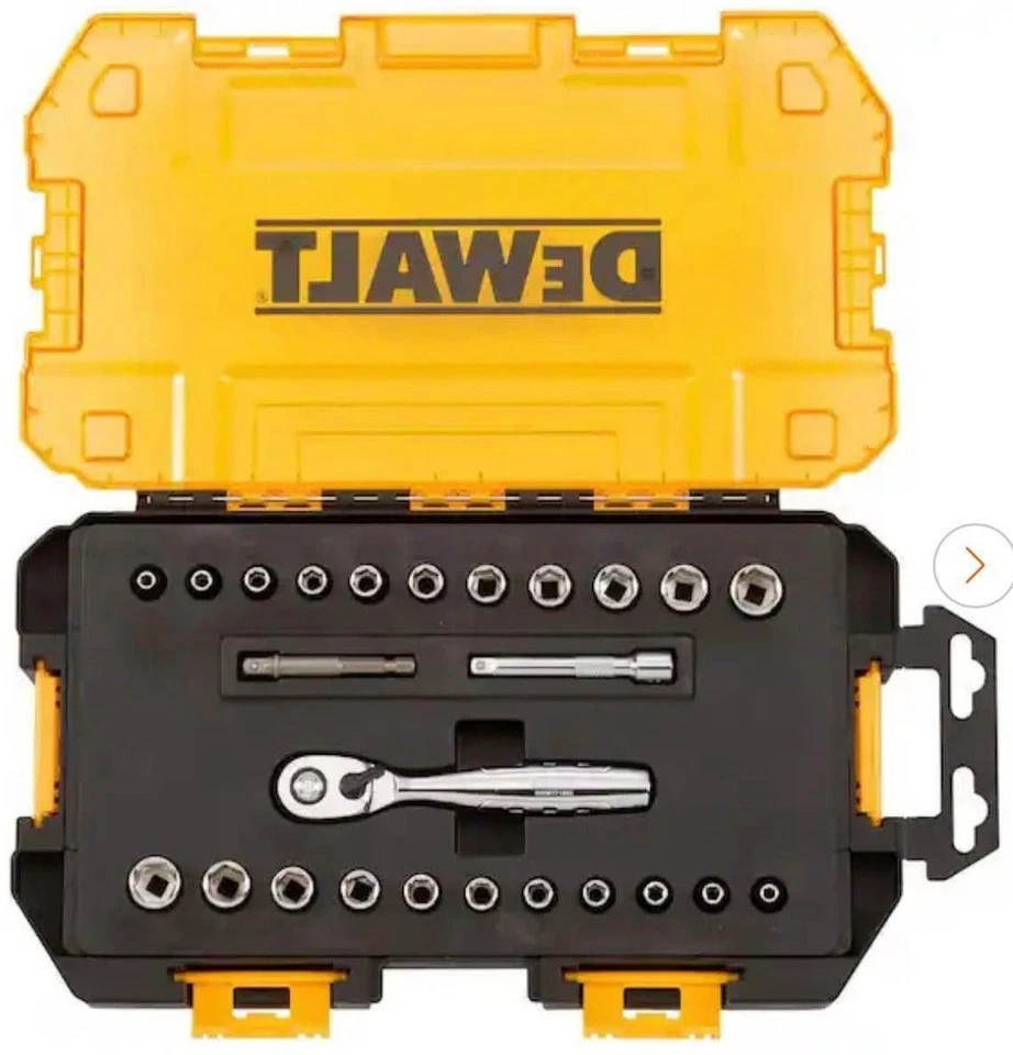 DEWALT DWMT73805 25-Piece 1/4-inch Drive SAE & Metric Ratchet & Socket Set - Image 1 of 1