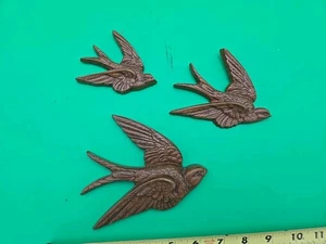 Vtg 1983 Trio HOMCO 3 pc Set Burwood Swallow Bird Wall Hanging Plaques Chocolate - Picture 1 of 4