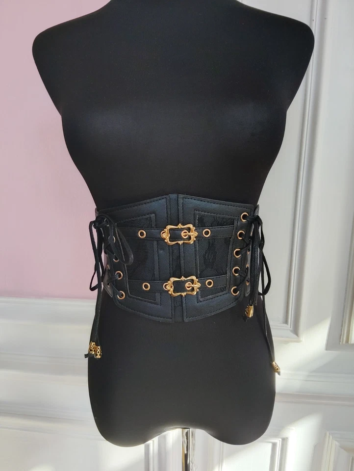 Ceinture large, ceinture corset élastique bouton à pression - Photo 1/4