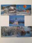 3 D Ansichtskarte Winter Schnee Postkarte Wackelkarte Hologrammkarte Haus Ballon