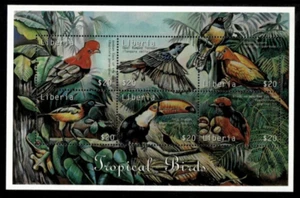 Liberia 2002 - Tropical Birds - Golden Conure Troupial - Sheet of 6 Stamps - MNH - Picture 1 of 1