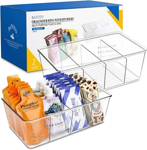 Pantry Organization and Storage Bins, Refrigerator Organizer Bins – Clear, Kitch - Picture 1 of 12