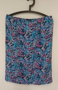 Boden Skirt Floral Size 14 L pink/blue silk classic chic elegant boho - Picture 1 of 6