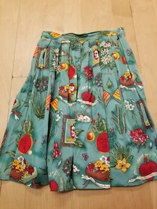 Grace Karin Frida Kahlo Small Skirt, Skater Rockabilly Aqua Floral, Ships Free - Picture 1 of 6