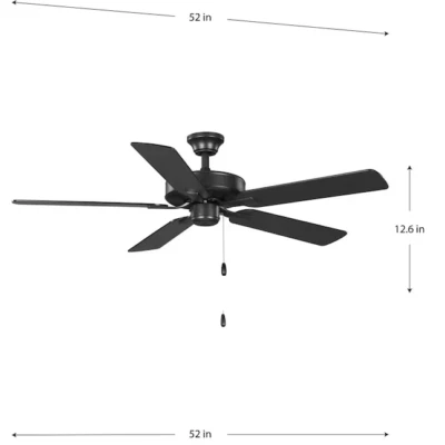 Progress Lighting AirPro Builder Fan 52 in. Matte Black Ceiling Fan - Image 1 of 4