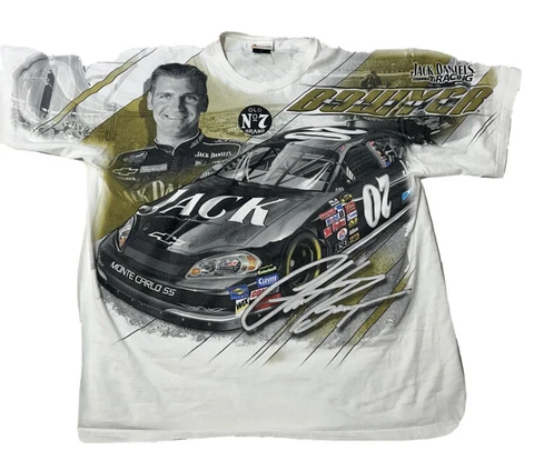 Clint Bowyer Nascar Tee Men’s XL AOP All Over Racing Tee Shirt White 2007 Cover
